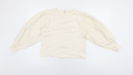 Womens UK Size 6 River Island Ivory Basic T-Shirt