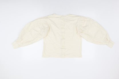 Womens UK Size 6 River Island Ivory Basic T-Shirt