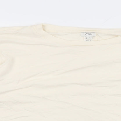 Womens UK Size 6 River Island Ivory Basic T-Shirt