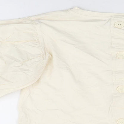 Womens UK Size 6 River Island Ivory Basic T-Shirt