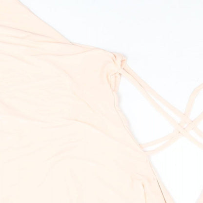 PRETTYLITTLETHING Womens Pink Polyester Bodysuit One-Piece Size 10 Snap