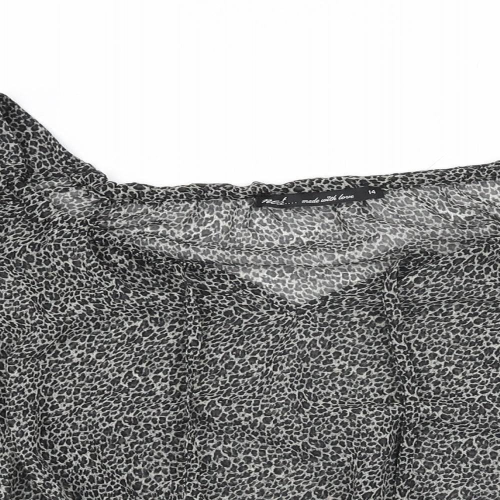 Womens UK Size 14 NEXT Black Basic Blouse