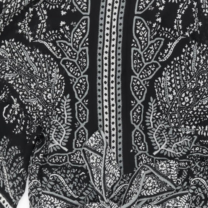 Punt Roma Womens Black Floral Polyester Shift Size 12 Round Neck Zip