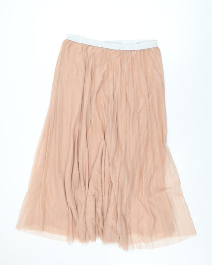 Marks and Spencer Womens Pink Polyester Maxi Skirt Size 16