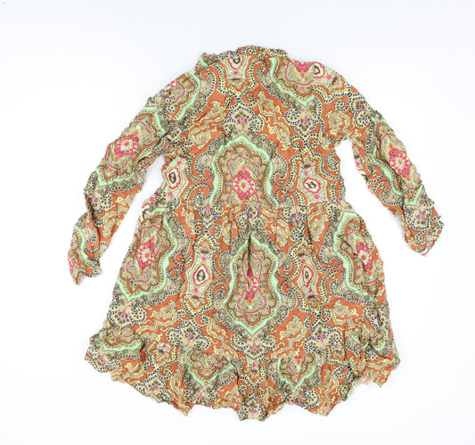 Only Womens Multicoloured Geometric Viscose Shift Size 6 V-Neck Pullover