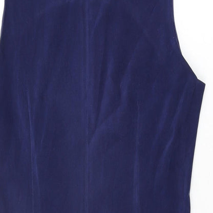 New Look Womens Blue Polyester Bodycon Size 14 Round Neck Zip