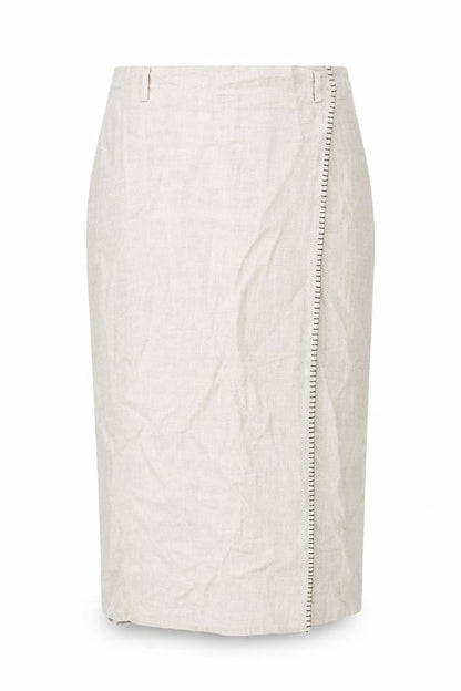 Lakeland Womens Beige Viscose Wrap Skirt Size 16 Zip