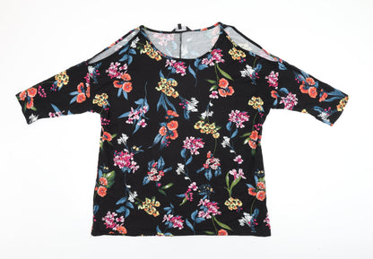 Womens UK Size 18 Capsule Black Basic T-Shirt