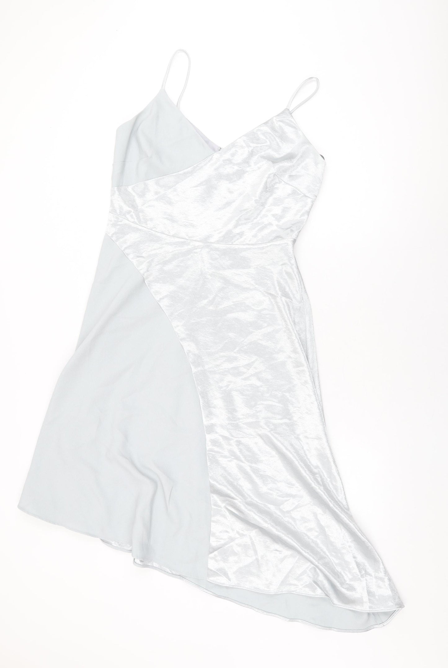 Coast Womens Blue Polyester A-Line Size 12 V-Neck Zip