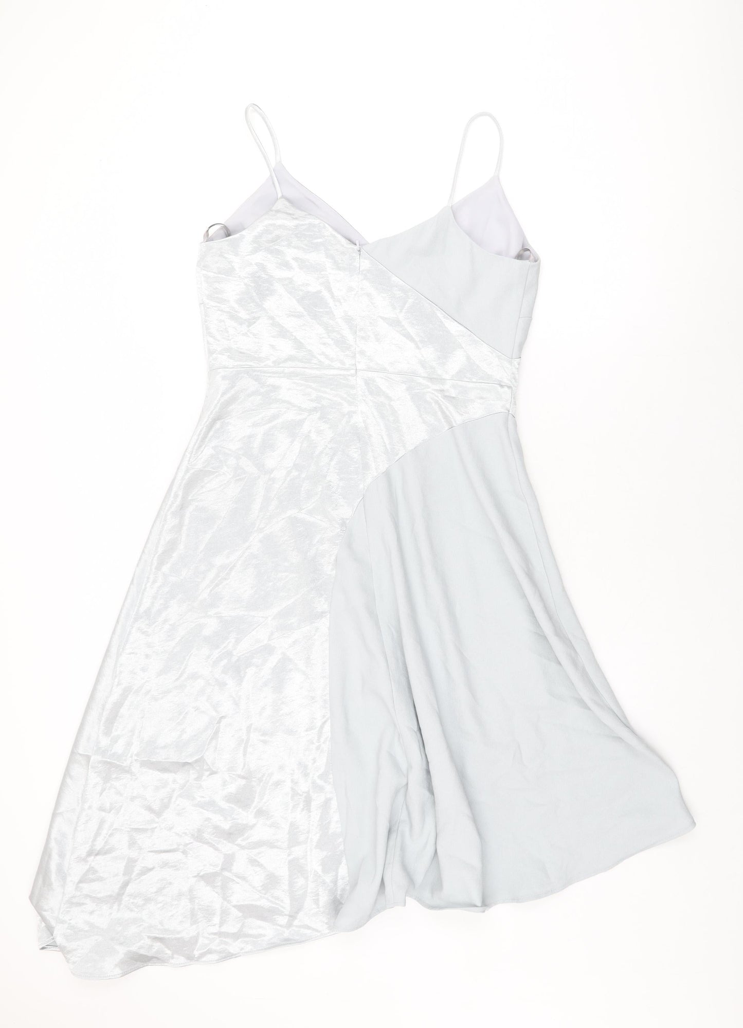 Coast Womens Blue Polyester A-Line Size 12 V-Neck Zip