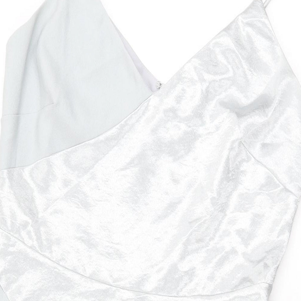 Coast Womens Blue Polyester A-Line Size 12 V-Neck Zip