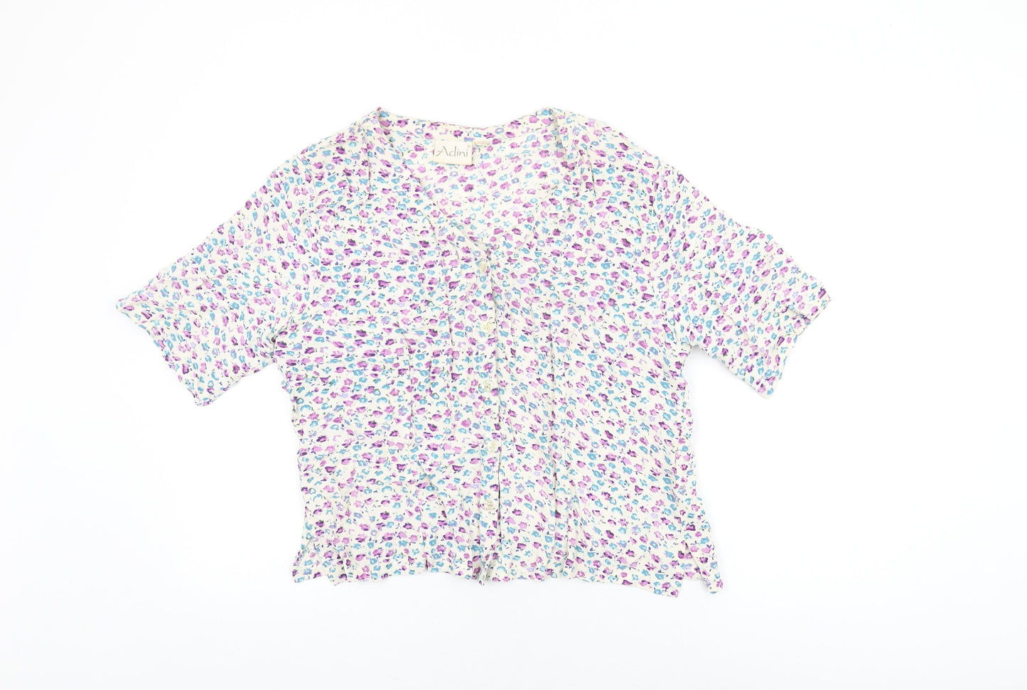 Womens UK Size L Adini White Basic Button-Up