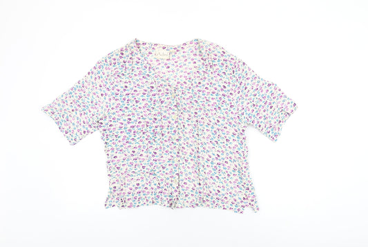 Womens UK Size L Adini White Basic Button-Up