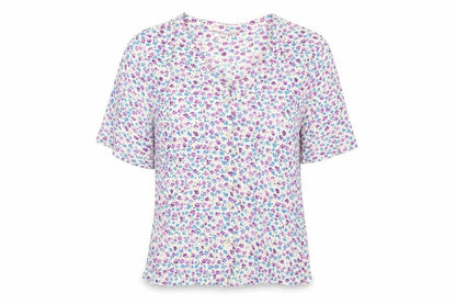 Womens UK Size L Adini White Basic Button-Up