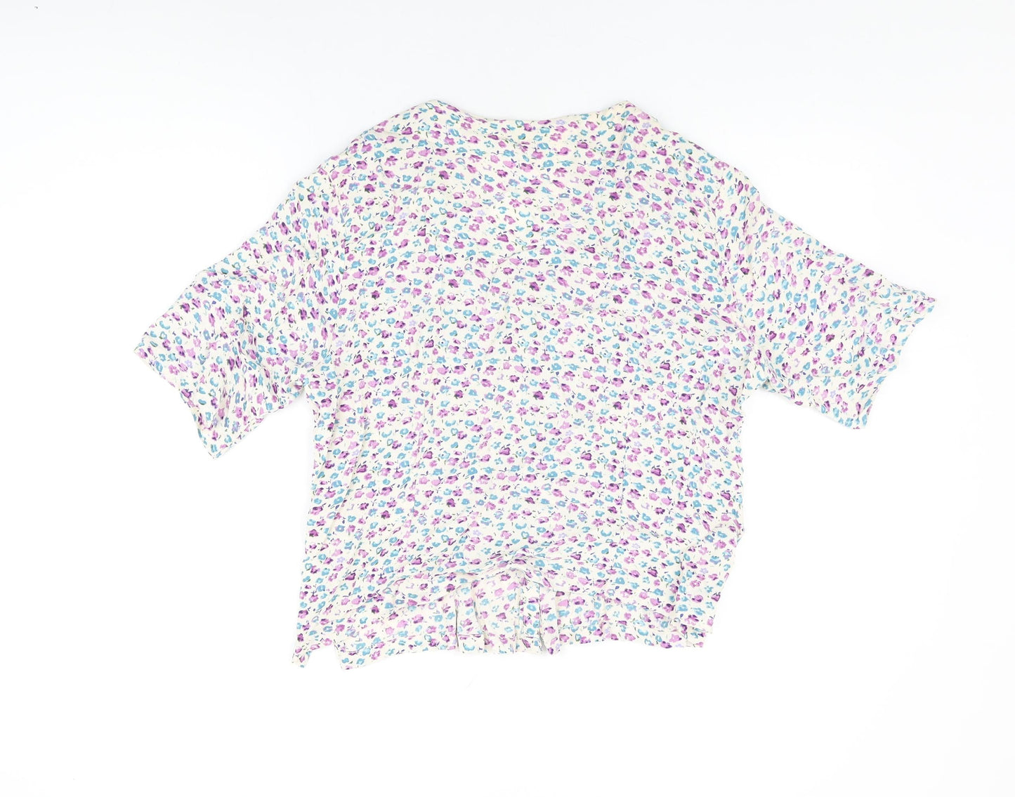 Womens UK Size L Adini White Basic Button-Up