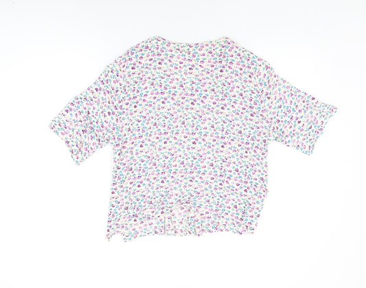 Womens UK Size L Adini White Basic Button-Up