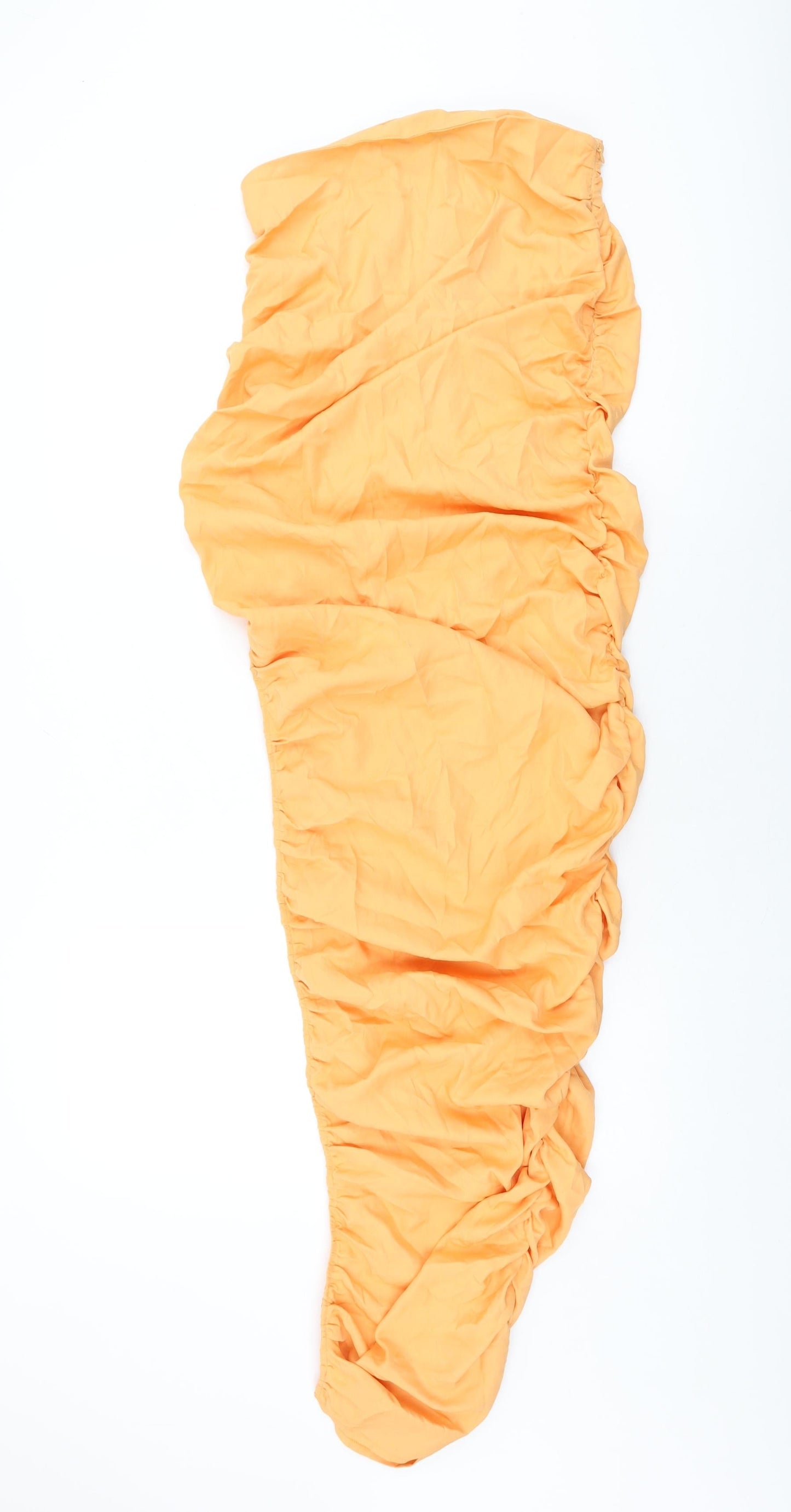 PRETTYLITTLETHING Womens Orange Polyester Maxi Skirt Size 10 Zip