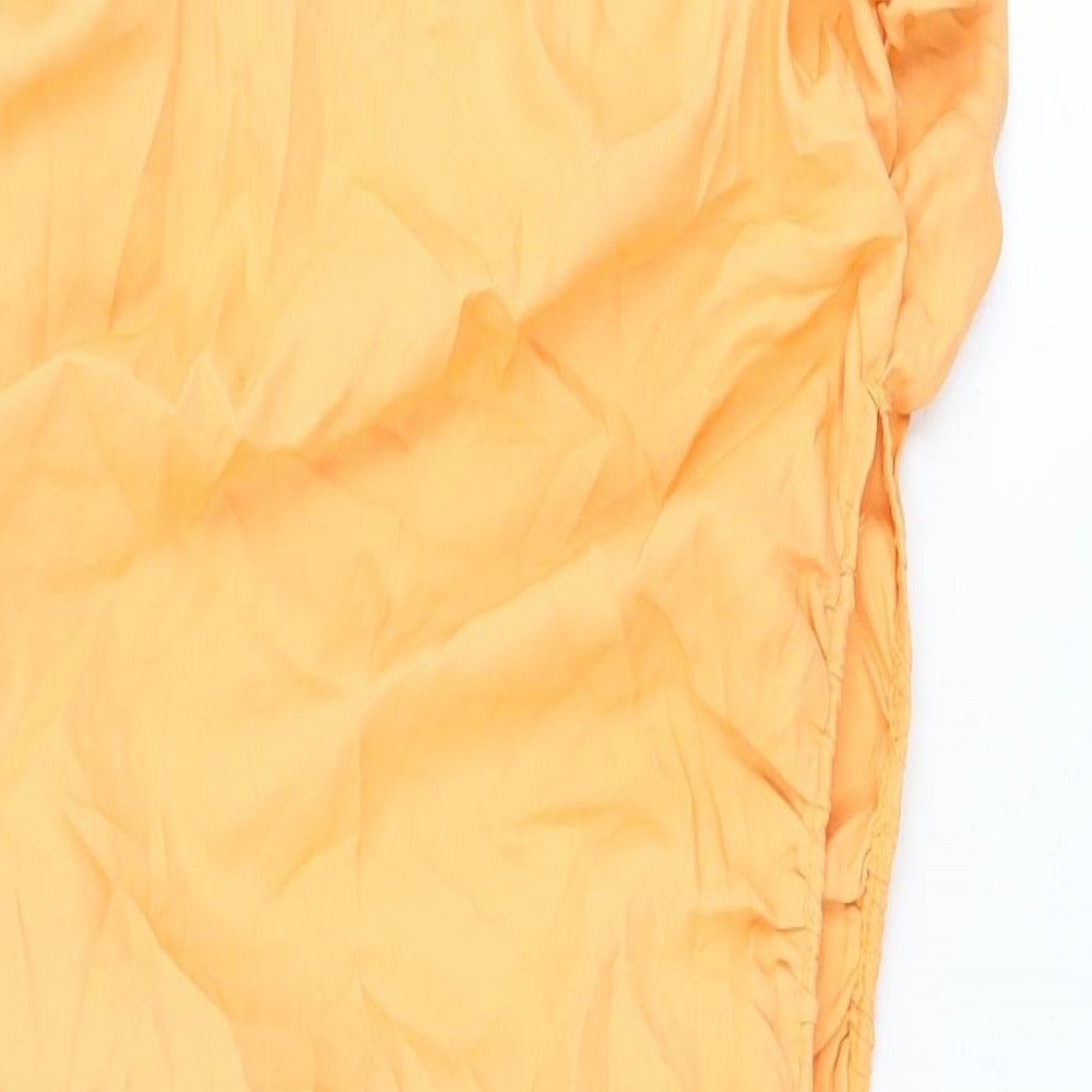 PRETTYLITTLETHING Womens Orange Polyester Maxi Skirt Size 10 Zip