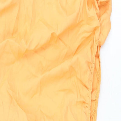 PRETTYLITTLETHING Womens Orange Polyester Maxi Skirt Size 10 Zip