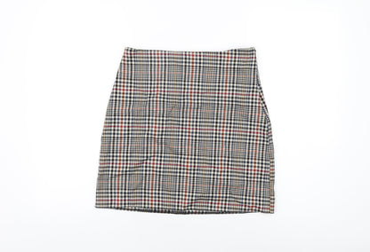 New Look Womens Multicoloured Geometric Polyester Mini Skirt Size 10 Zip
