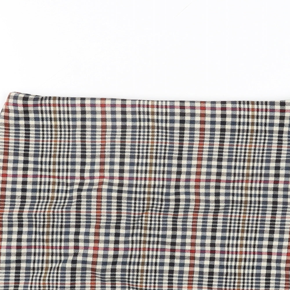 New Look Womens Multicoloured Geometric Polyester Mini Skirt Size 10 Zip