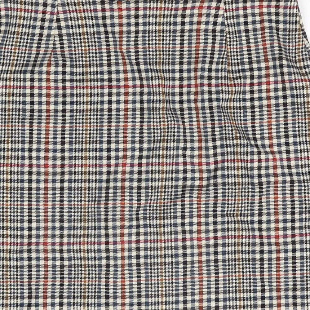 New Look Womens Multicoloured Geometric Polyester Mini Skirt Size 10 Zip