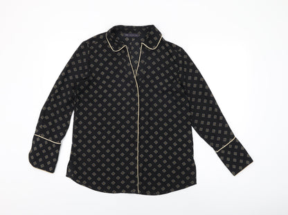 Womens UK Size 10 Marks and Spencer Black Basic Button-Up
