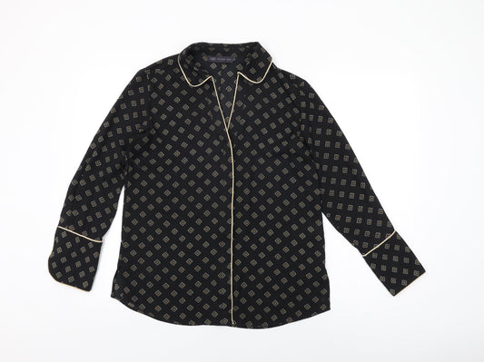Womens UK Size 10 Marks and Spencer Black Basic Button-Up