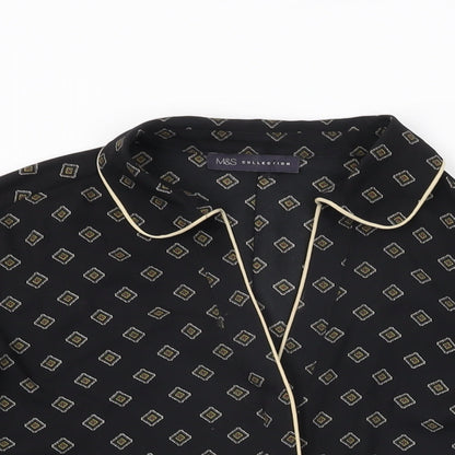 Womens UK Size 10 Marks and Spencer Black Basic Button-Up