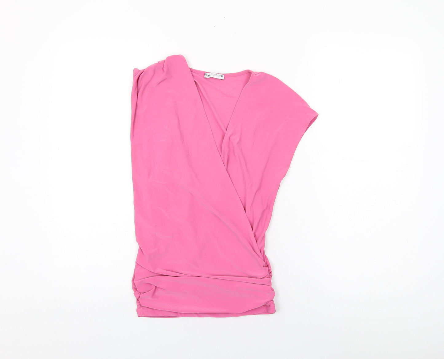 Womens UK Size S Zara Pink Wrap T-Shirt