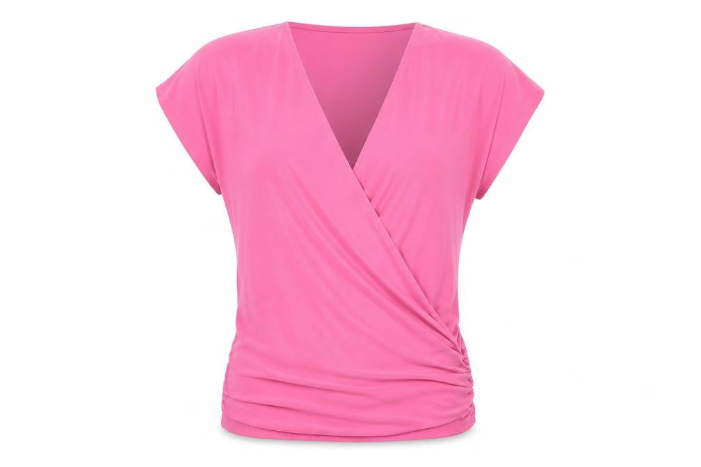 Womens UK Size S Zara Pink Wrap T-Shirt