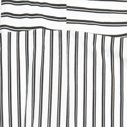 Simply Be Womens White Striped Polyester A-Line Size 18 Off the Shoulder Pullover