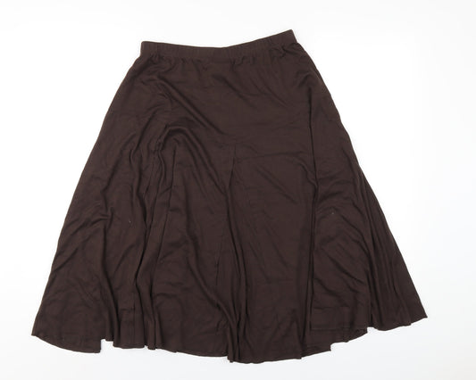 Damart Womens Brown Polyester A-Line Skirt Size 12