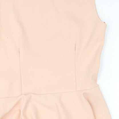 Missi London Womens Pink Polyester A-Line Size 12 Round Neck Pullover