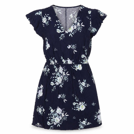 Gap Womens Blue Floral Viscose A-Line Size M V-Neck Pullover