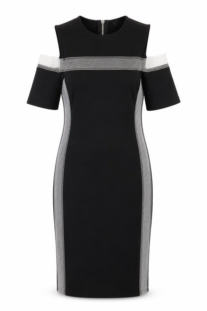 Topshop Womens Black Polyester Bodycon Size 8 Round Neck Zip
