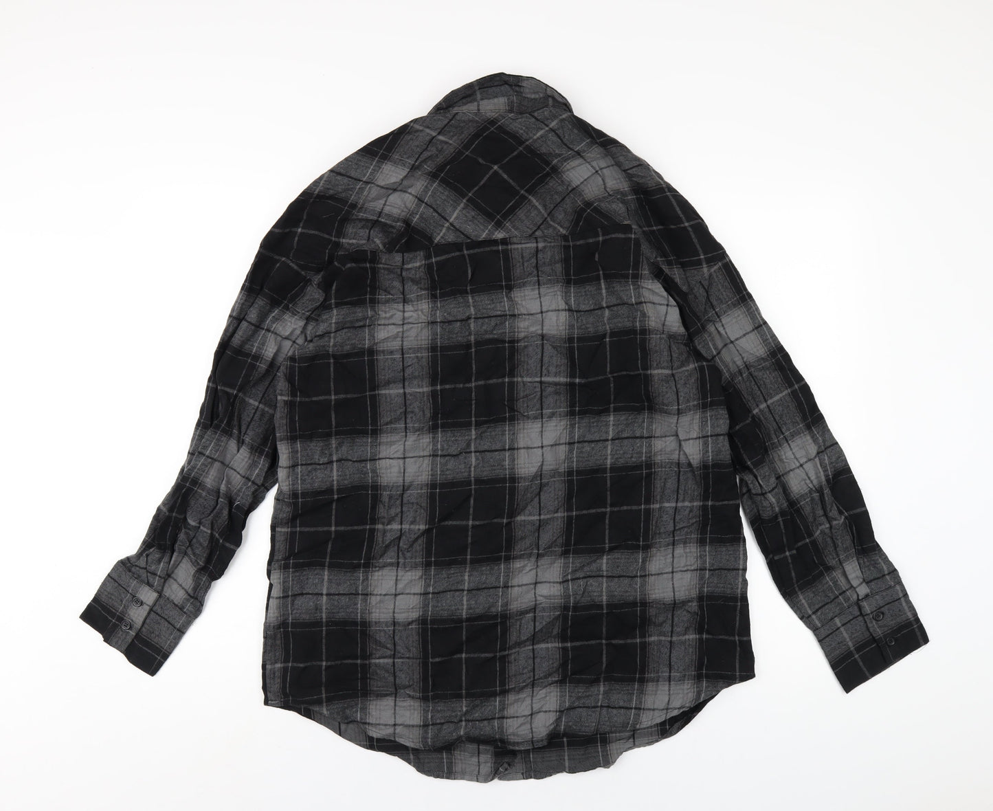 Womens UK Size XS H&M Black Basic Button-Up