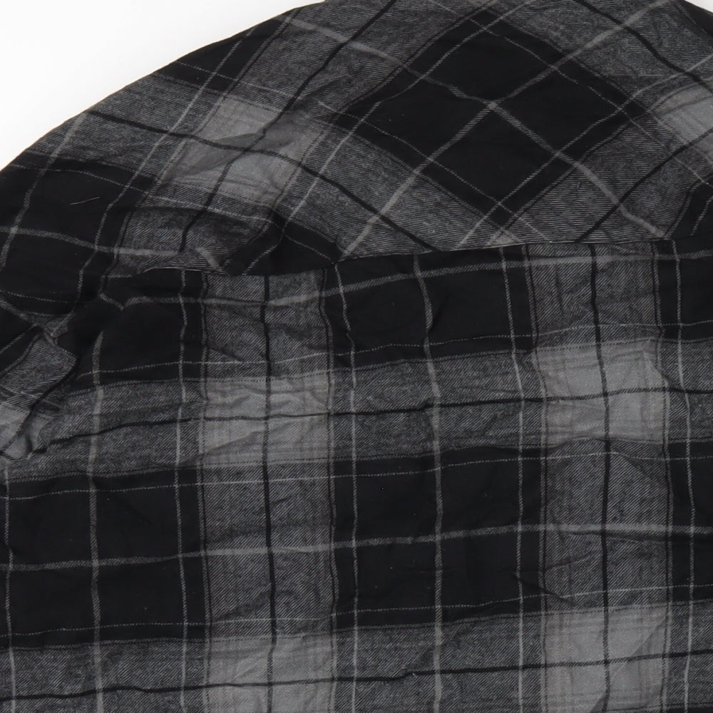 Womens UK Size XS H&M Black Basic Button-Up