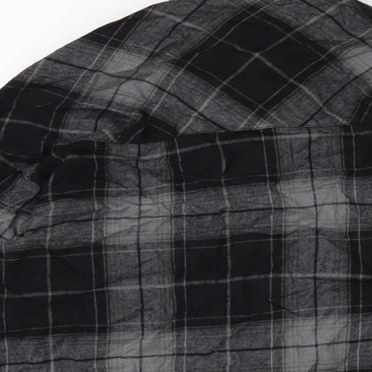 Womens UK Size XS H&M Black Basic Button-Up