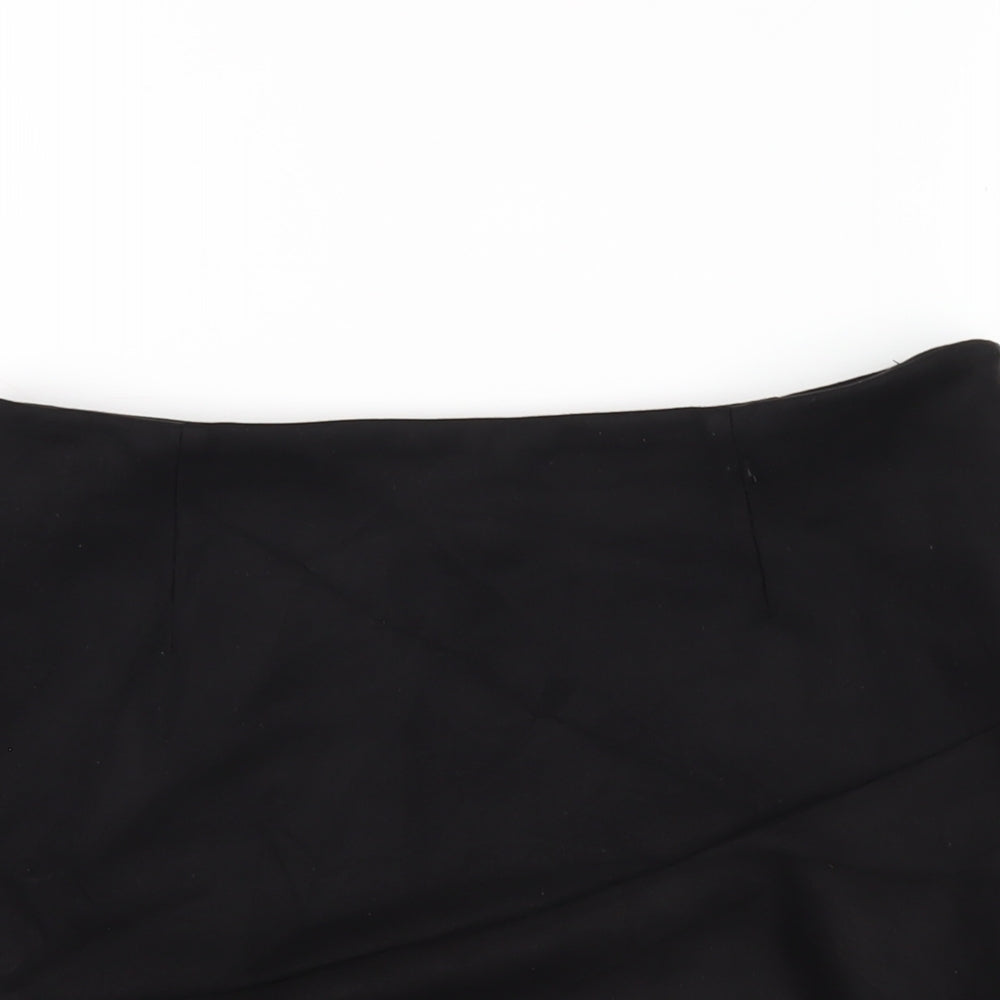 New Look Womens Black Polyester A-Line Skirt Size 12 Zip