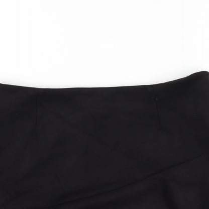 New Look Womens Black Polyester A-Line Skirt Size 12 Zip