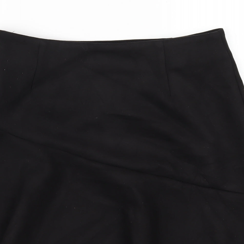 New Look Womens Black Polyester A-Line Skirt Size 12 Zip