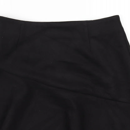 New Look Womens Black Polyester A-Line Skirt Size 12 Zip