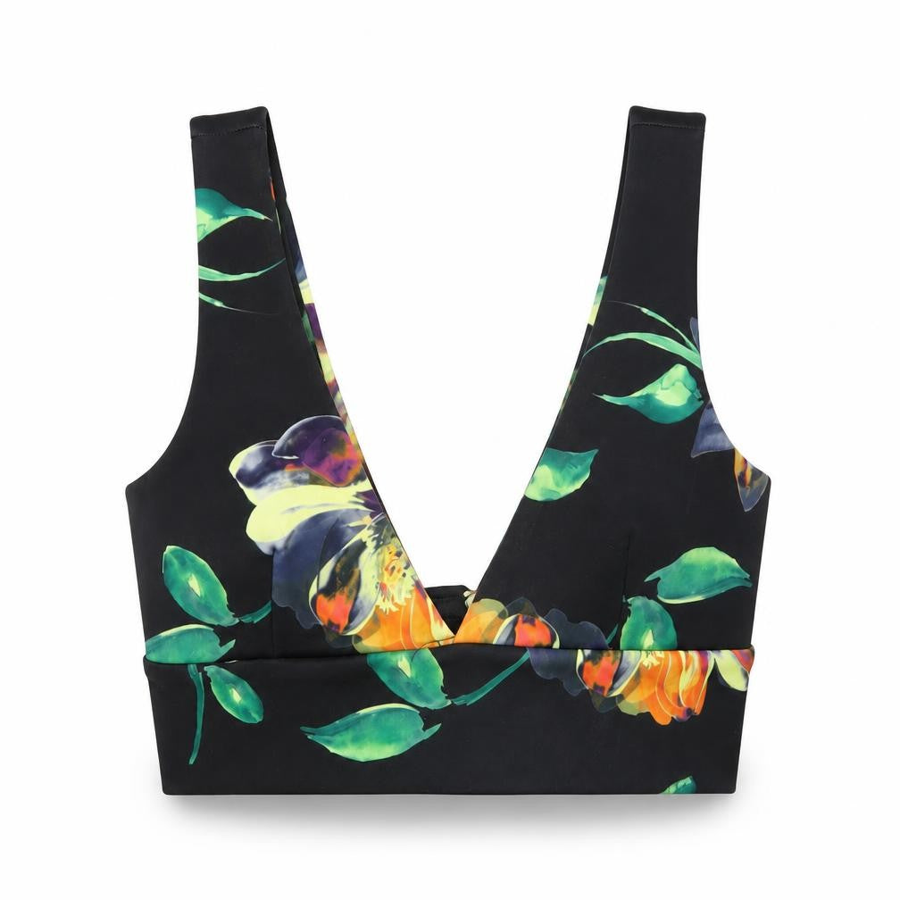 Womens UK Size 8 Missguided Multicoloured Cropped T-Shirt