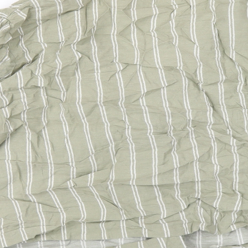 Womens UK Size 10 Topshop Green Basic Button-Up