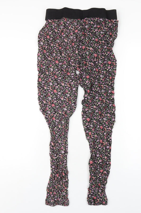 Select Womens Multicoloured Floral Viscose Sweatpants Trousers Size 12 L29 in Regular