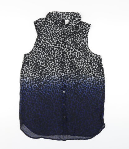 Womens UK Size 8 H&M Multicoloured Basic Button-Up