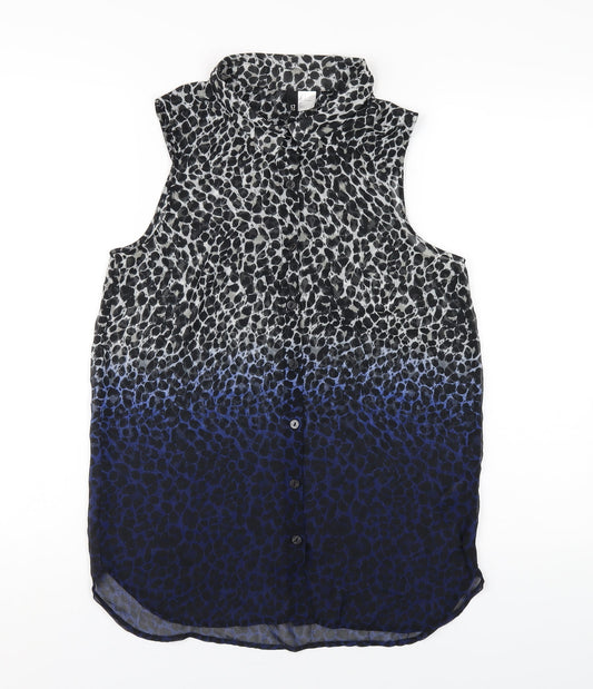 Womens UK Size 8 H&M Multicoloured Basic Button-Up