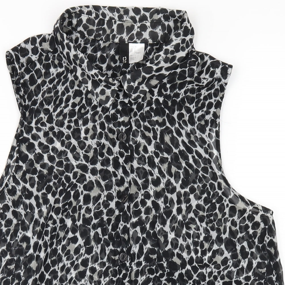 Womens UK Size 8 H&M Multicoloured Basic Button-Up