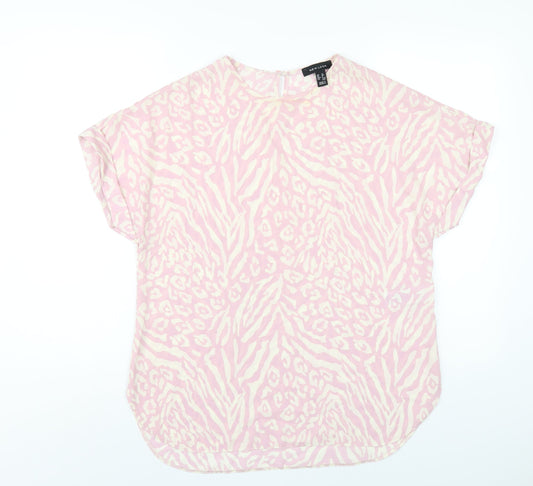 Womens UK Size 12 New Look Pink Basic T-Shirt
